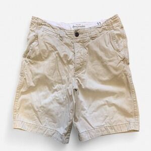Abercrombie Fitch Shorts Mens 34 Beige Cargo Button Fly Cotton Casual Y2K Adult